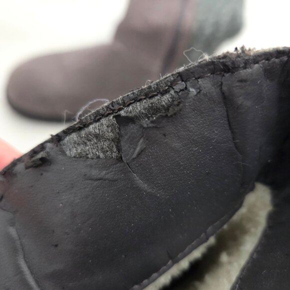 Muk Luks Womens 9 Gray Boots Shoes Lila Sherpa Fleece Lining Winter - Picture 6 of 8